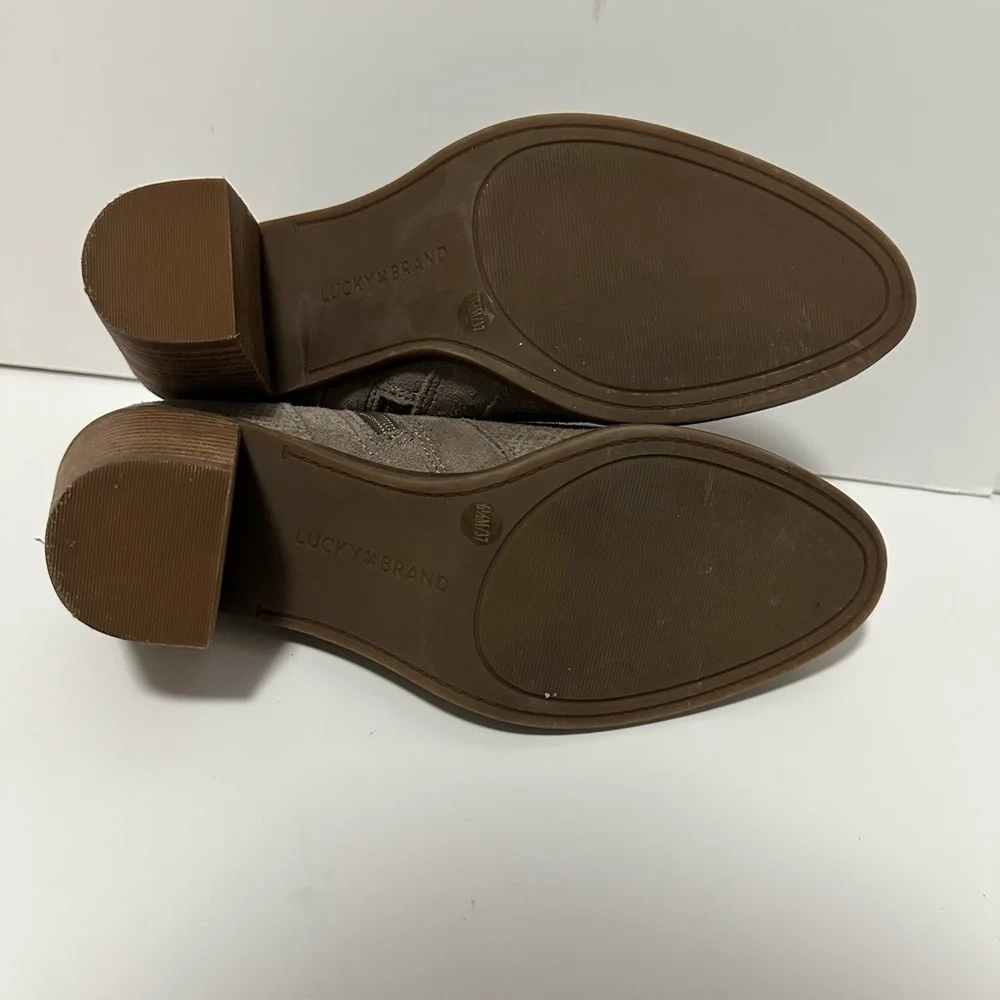 🤠 Lucky Brand Ponic Suede Western Ankle Booties - Titanium Grey (Size 6.5, NIB) - Picture 11 of 12
